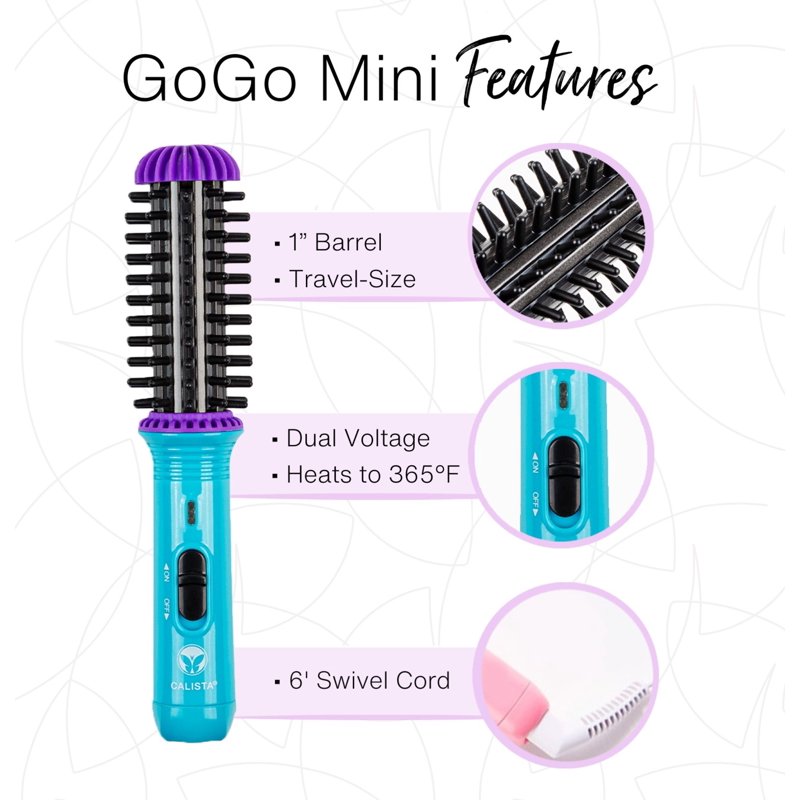 Mini Round Brush for Smooth Volume & Soft Curls - Blue