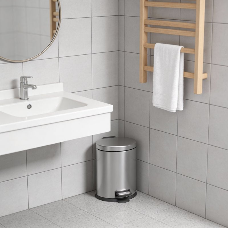 1.3 Gallon Stainless Steel Bathroom Trash Can - Gold & Silver - 2 Pack