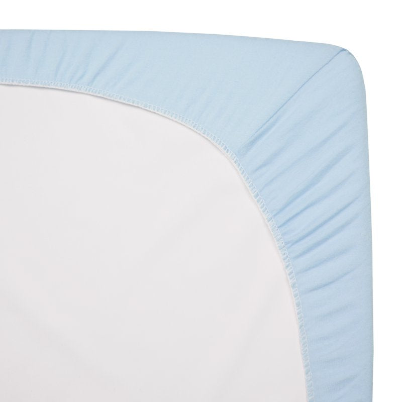 Cotton Jersey Knit Cradle Sheet - Fitted 18x36 Inches - Blue - Soft Breathable Baby Bedding - Pack of 3