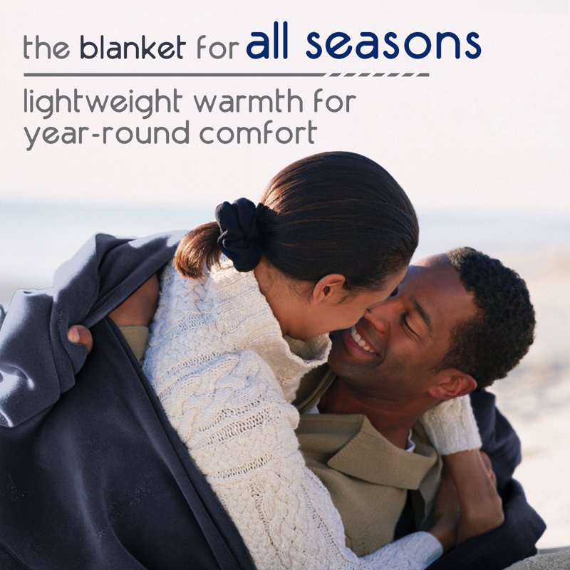 Full/Queen Frost Blue All-Season Fleece Throw Blanket - Cozy Bed & Couch Layering