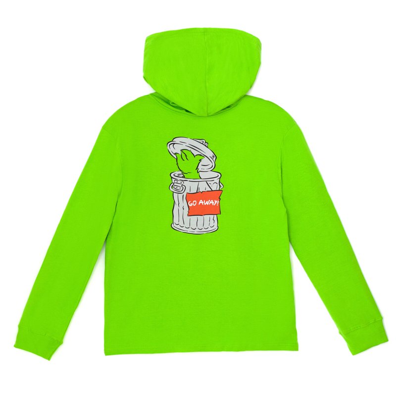 Oscar the Grouch Sesame Street Adult Hoodie Green XS Family Cosplay Pullover