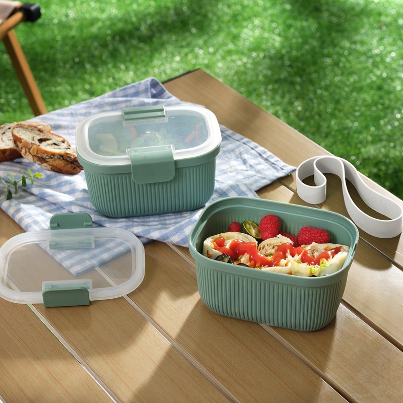 Airtight Bento Snack Container - 19 oz Rectangular, Green