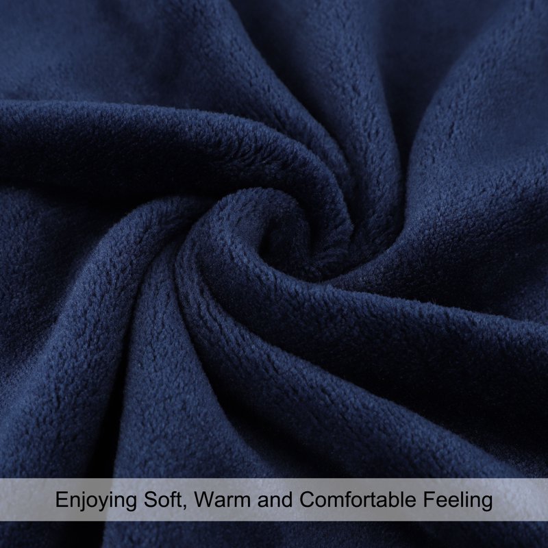 Navy Blue Flannel Fleece Blanket 30x40 Inches Soft & Warm