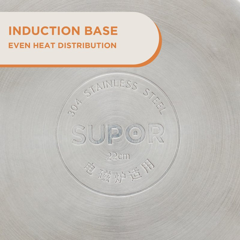 4.3QT Stainless Steel Saucepot with Glass Lid - Induction Ready