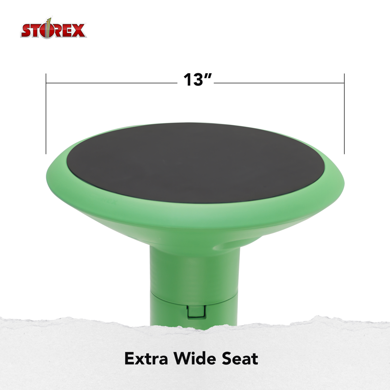 Adjustable Wiggle Stool - 12-18 Inch Backless Seat - Green