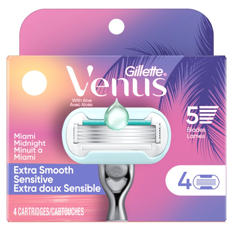 5-Blade Women's Razor Refills, Extra Smooth Shave with Vitamin E - 4 Count