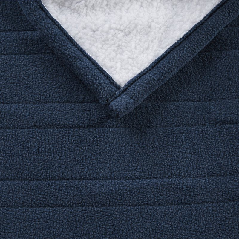 Serta Fleece to Sherpa Heated Throw Blanket - 50x60 Inch, Blue