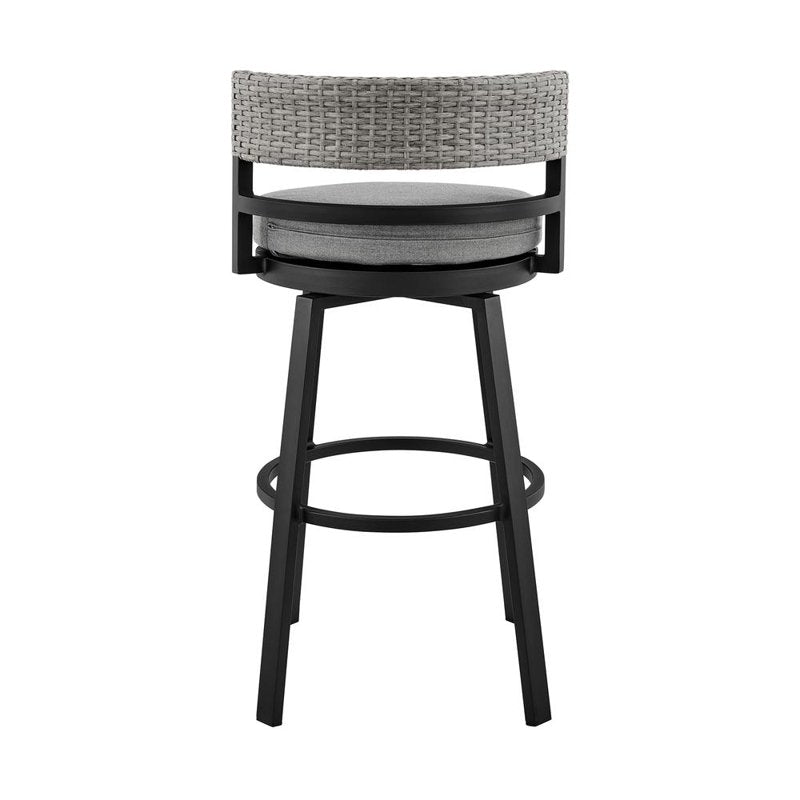 Encinitas 26" Aluminum Outdoor Counter Stool - Dark Gray/Black