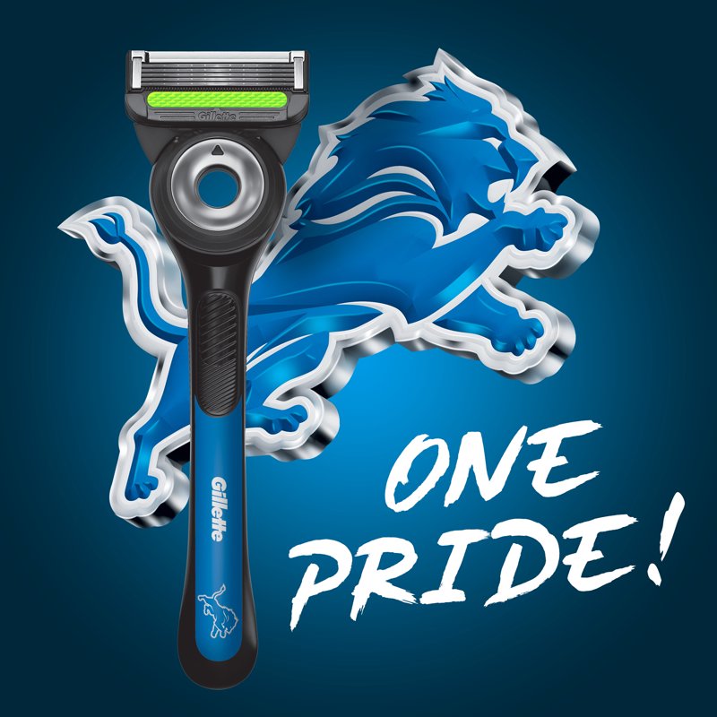 Detroit Lions Razor for Men - Special Edition with Exfoliating Bar