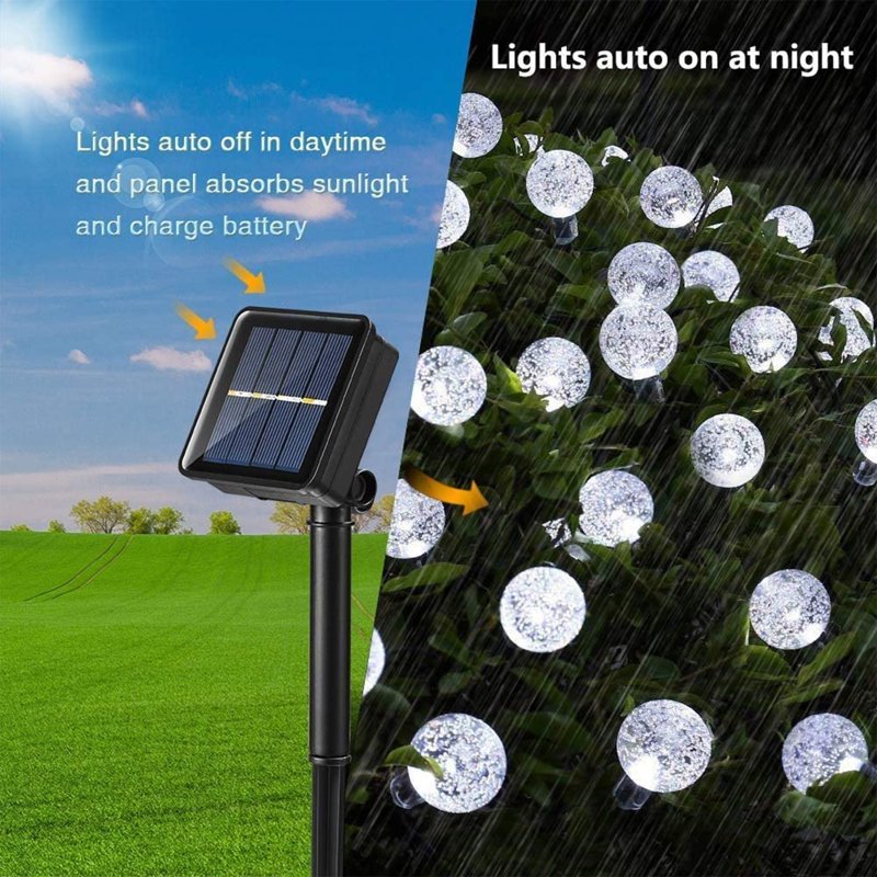 Outdoor Solar String Lights 35.6ft White Globe LED Waterproof with 8 Modes
