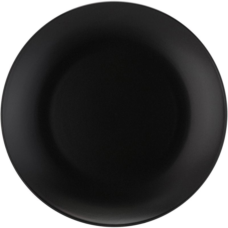 Matte Black Coupe Stoneware Dinner Plates - Set of 6