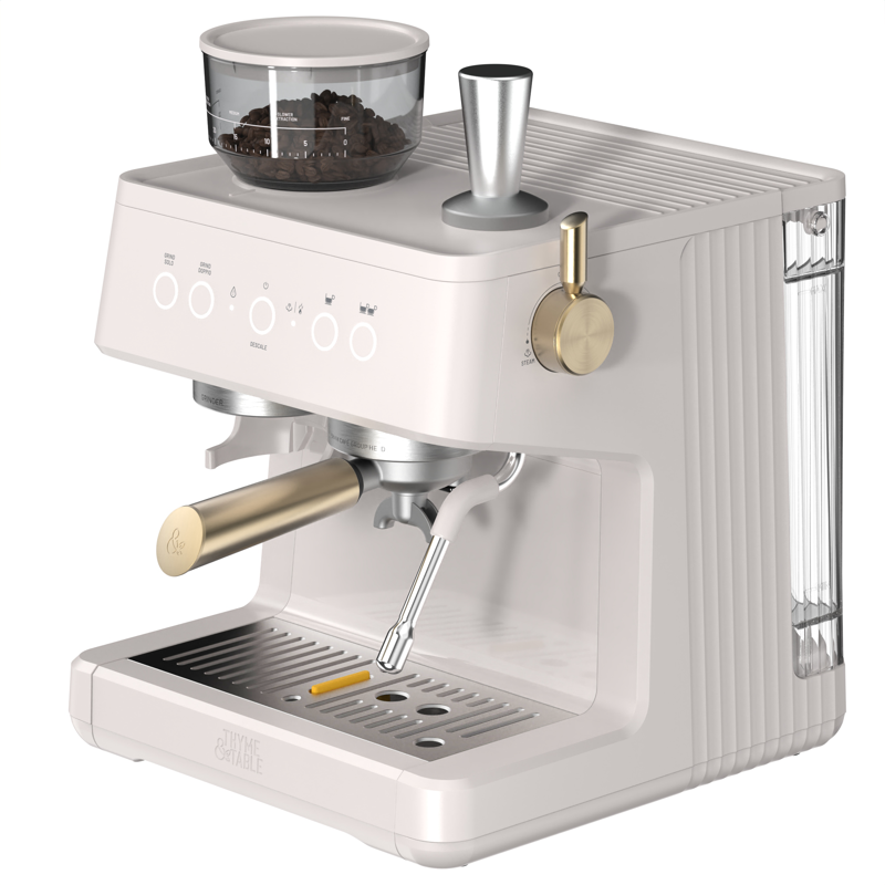 Barista-Grade Espresso Machine with Integrated Conical Burr Grinder