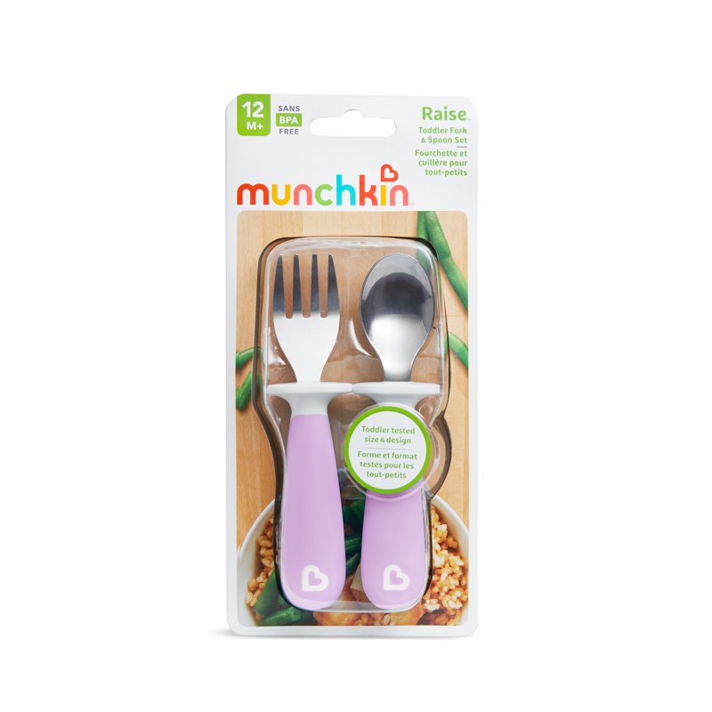 Toddler Fork and Spoon Set - Pink/Purple, 12+ Months, 4 Pack