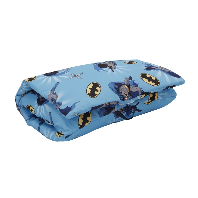 Toddler Nap Mat with Batman Design - Easy Fold Travel Bed for Boys