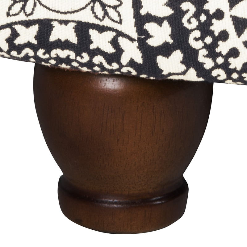 Round Storage Ottoman with Medallion Fabric - Multi Colors