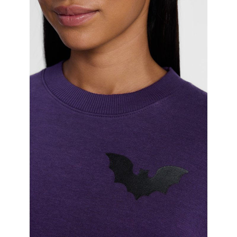 Women's Halloween It's Witching Hour Graphic Fleece Sweatshirt - Dark Plum, Size M
