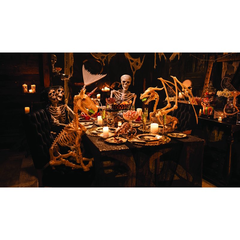 Lifesize Two-Headed Skeleton Halloween Decor - Posing Home & Yard Decor