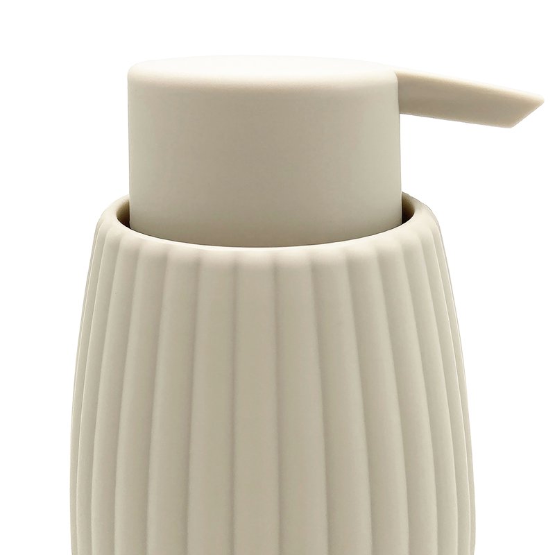 (3 Pack) Mainstays Rubberized Plastic Ribbed Soap Dispensers - 11 oz Beige