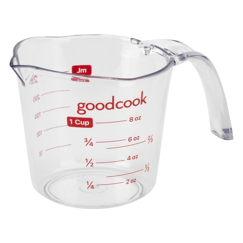 1-Cup Clear Liquid Measuring Cup - Easy-to-Read Measurements