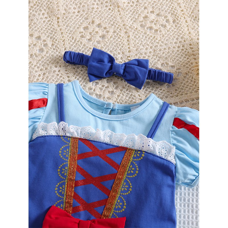 Infant Baby Girls Princess Romper Costume Set with Headband - Lace C/N 9-12 Months