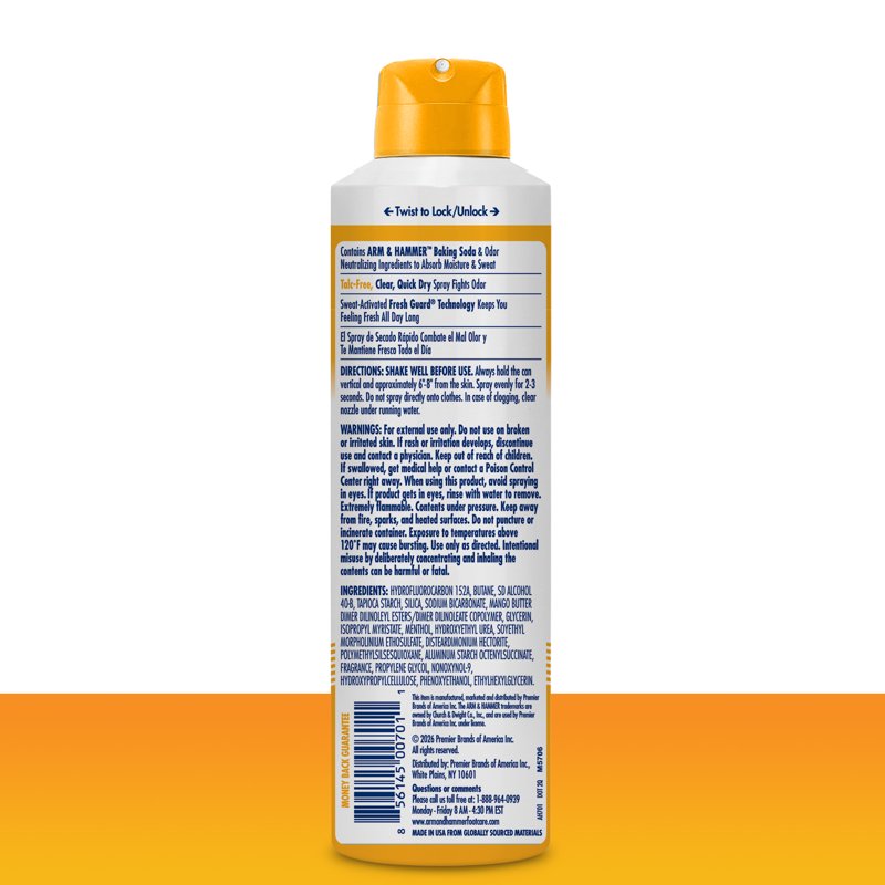 Invisible Odor Defense Body Powder Spray - Talc-Free Sweat Control