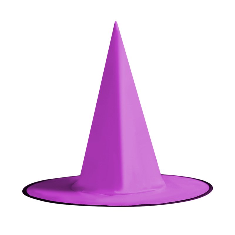 Halloween Wizard Hat Decor - Hanging Purple Polyester Witch Hat for Outdoors - Variation D