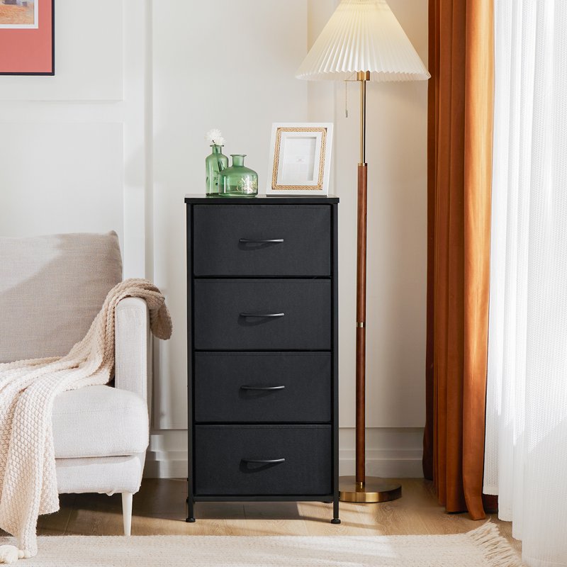 4-Drawer Fabric Dresser Cabinet for Living Room & Bedroom