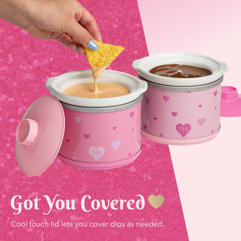 20 oz Stoneware Mini Dip Warmers - Set of 2 Pink Food Warmers