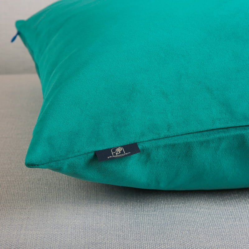 18x18 Inch Velvet Decorative Throw Pillow Set - Turquoise, 2 Pack