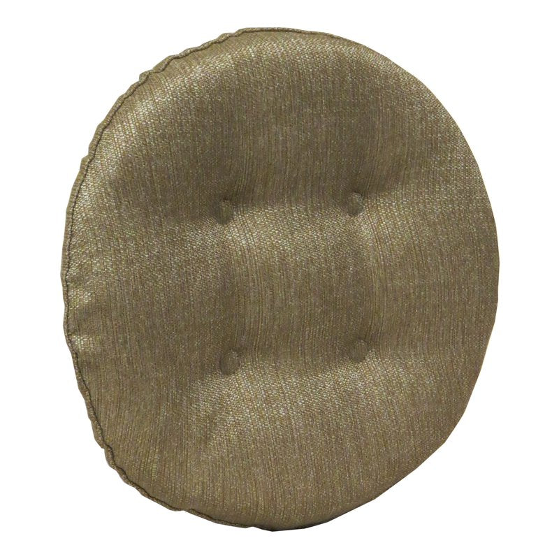 14" Tufted Bar Stool Cushions - Set of 2, Solid Gold