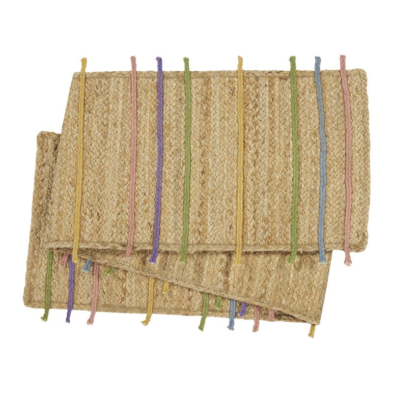 Jute Braid Table Runner - 14" x 90" - Natural Multicolor