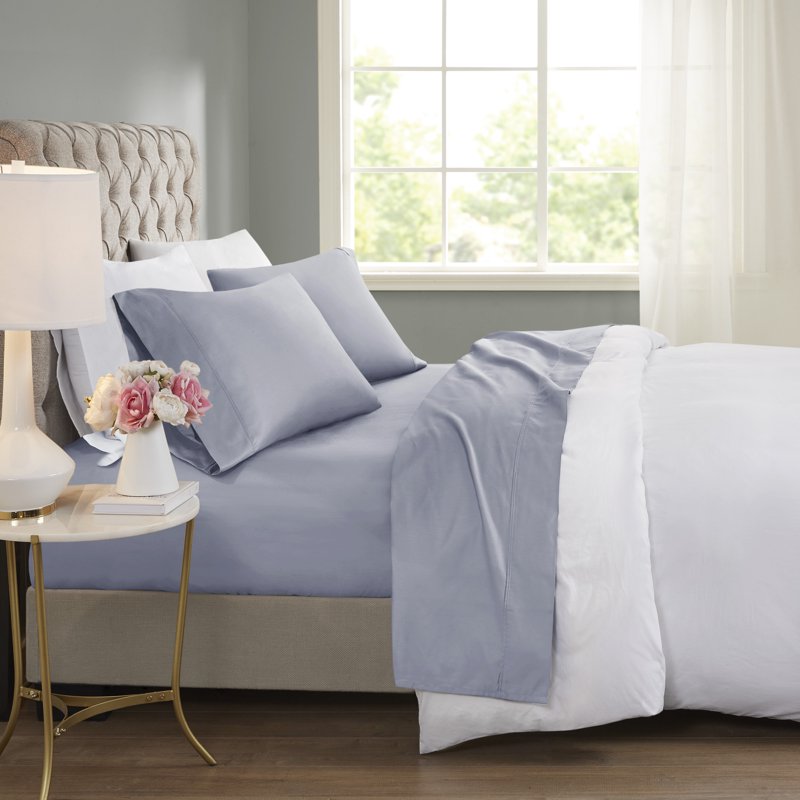 Cooling Cotton Blend Sheet Set - California King Blue, 600 Thread Count