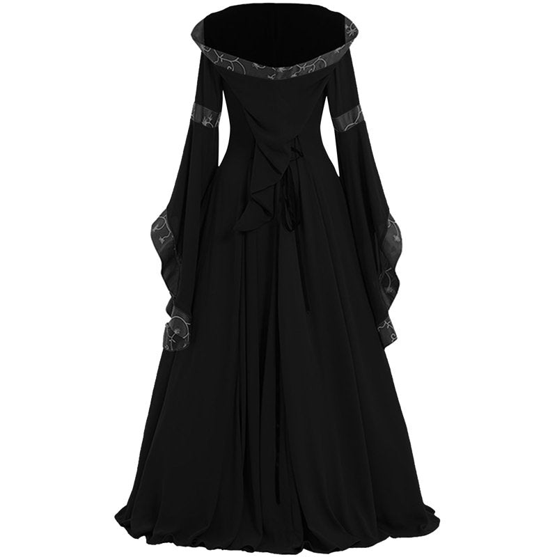 Women's Medieval Renaissance Dress Black M Costume for Festivals & Halloween