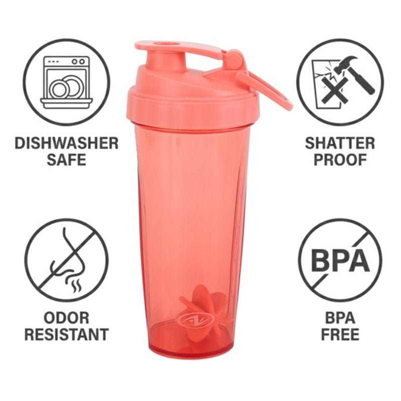 24 oz Tritan Fitness Shaker Bottle - BPA-Free, Red
