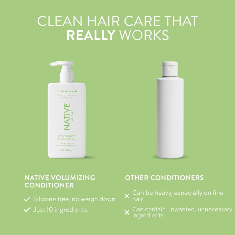 Volumizing Hair Conditioner, Cucumber & Mint, Sulfate & Silicone Free, 16.5 oz