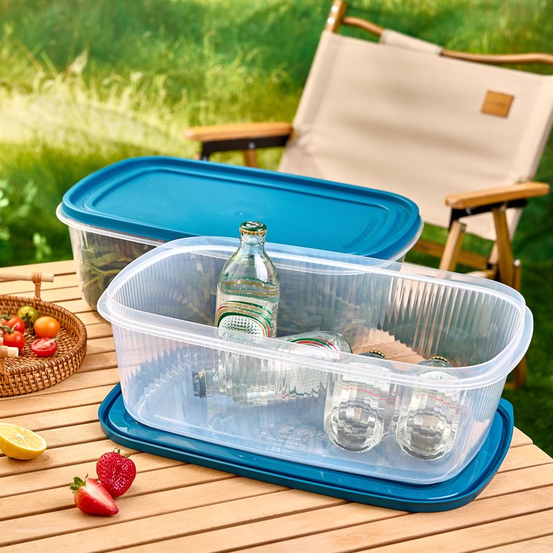 Large Rectangle Food Storage Containers - 2 Pack, 2.5 Gallons