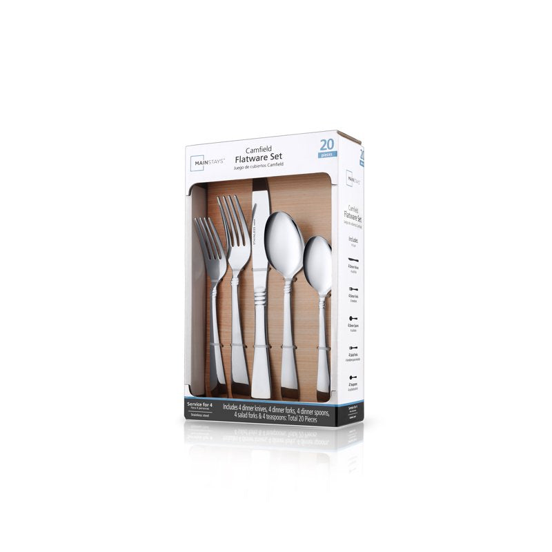 20-Piece Stainless Steel Flatware Set - Camfield Service for 4