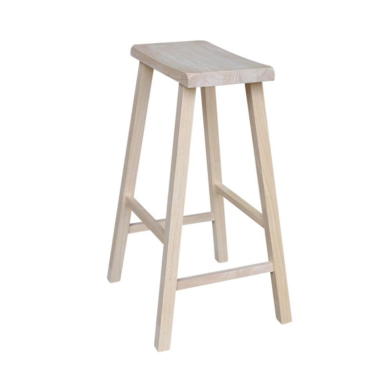 29-Inch Saddle Seat Stool - Unfinished Solid Hardwood