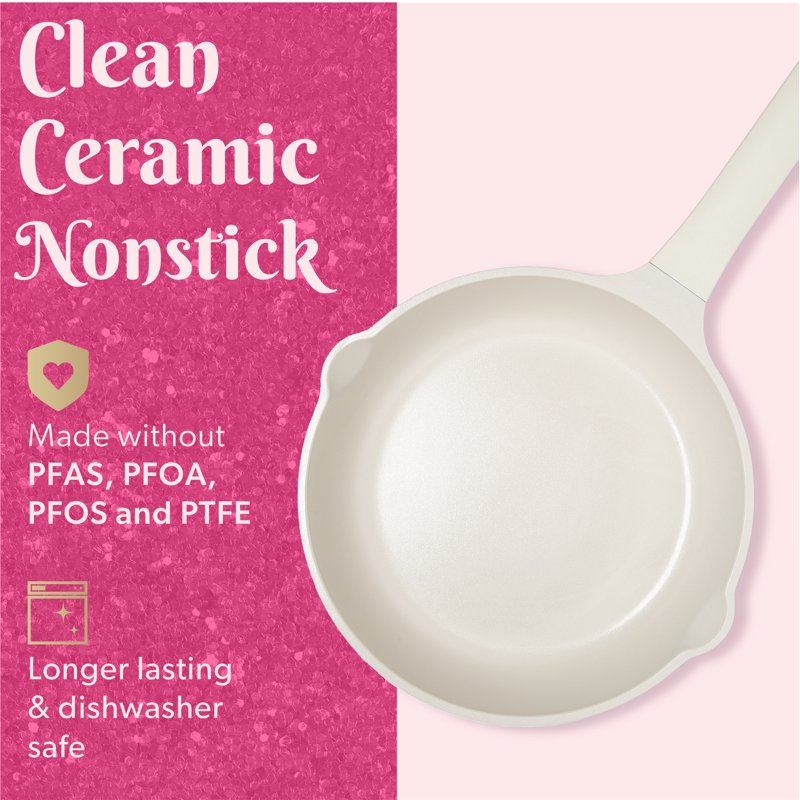 10-Piece Ceramic Non-Stick Cookware Set - Iridescent White