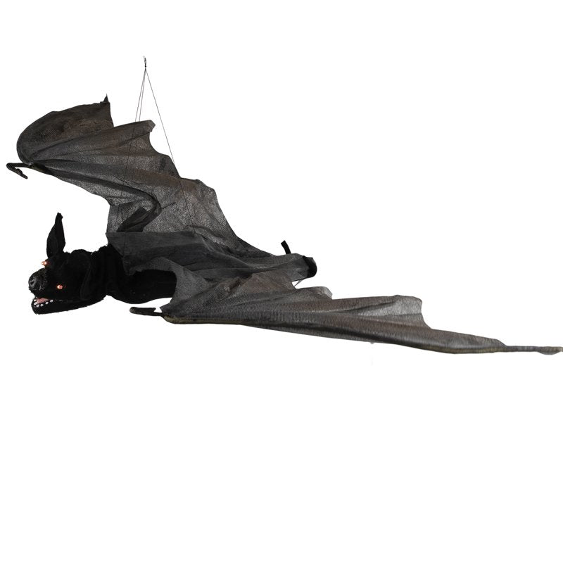 48-Inch LED Lighted Animated Halloween Bat with Moving Wings & Eerie Sounds