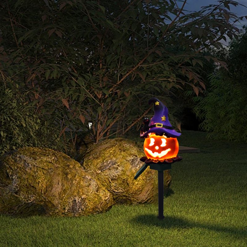 Outdoor Halloween Decorations Solar Purple Lights - Spooky Yard Garden Decor