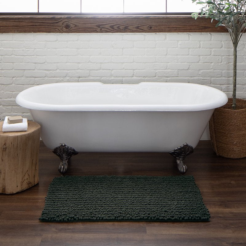 Charcoal Polyester Bath Mat - 1' 8" x 2' 10" - Soft, Durable, Slip-Resistant