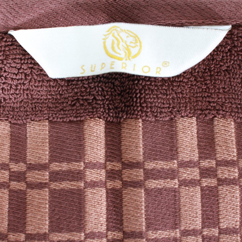 Bath Towel Set - 4-Pack Cotton Embroidered Towels in Chocolate - Superior Larissa