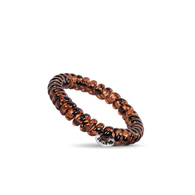 Spiral Hair Ties - Tortoise, Small, 3 Pack for Fine Hair
