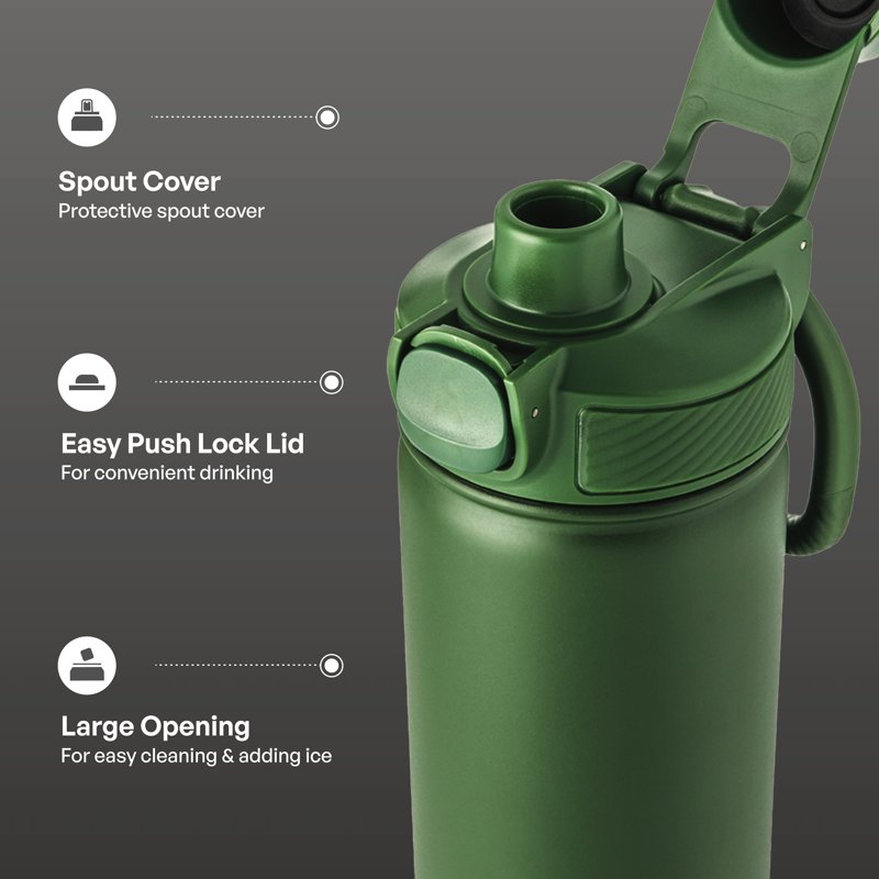 28oz Stainless Steel Ranger Water Bottle with Lock Lid - Army