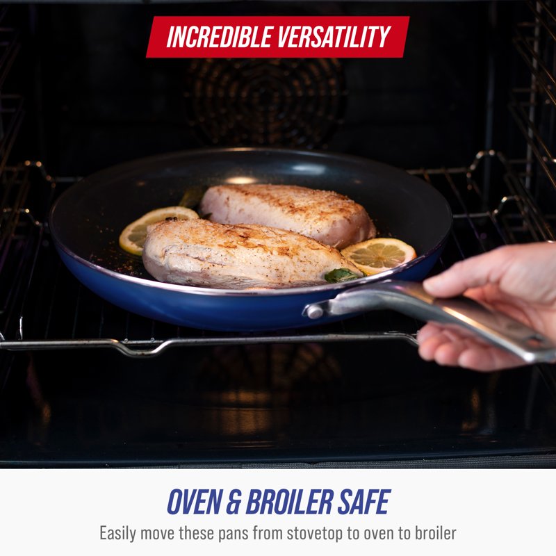 8-Inch Ceramic Nonstick Fry Pan with Spatula - Dishwasher & Oven Safe