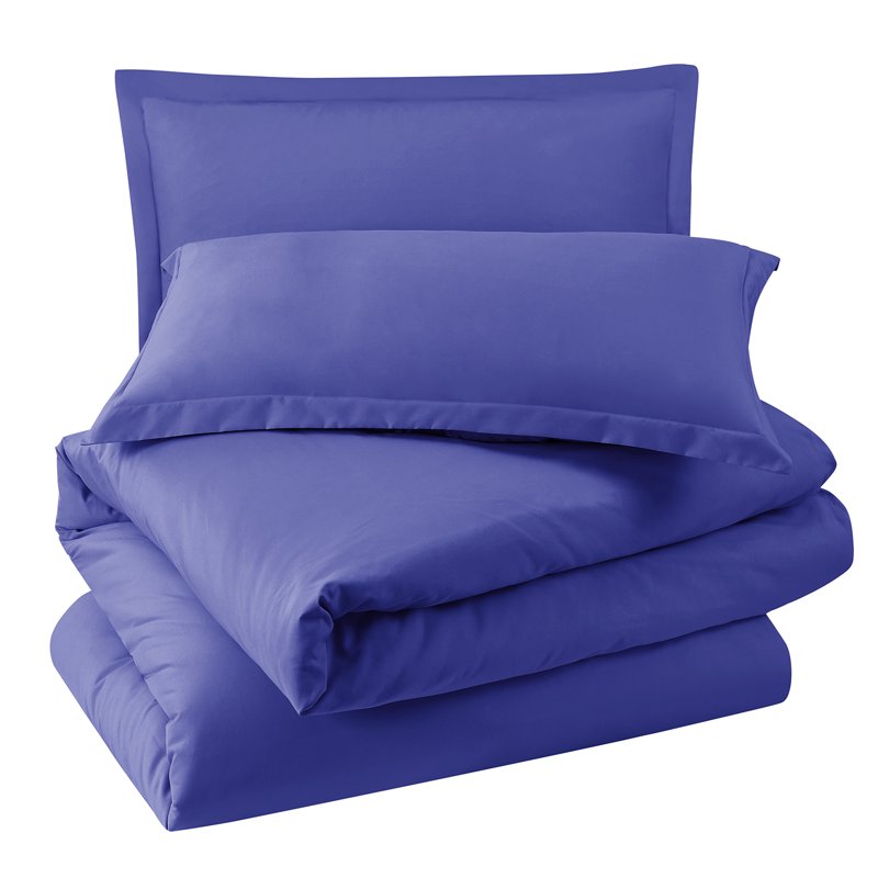 California King Duvet Cover Set - Luxury Microfiber Bedding in Royal Blue - 3 Pieces