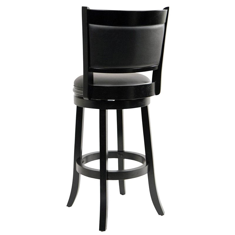 Swivel Wood Bar Stool - 29in Black Finish