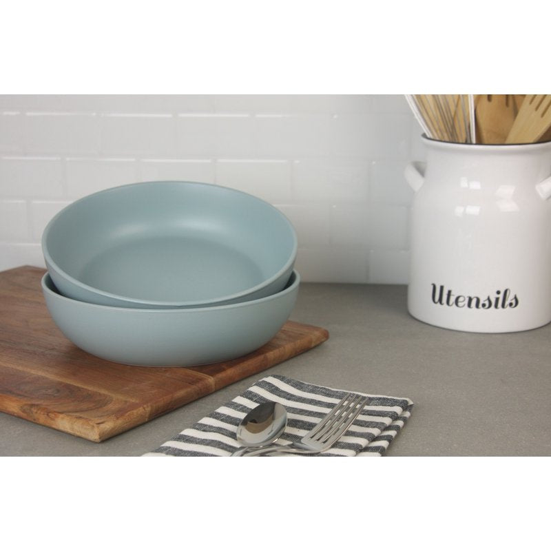 Wazee Matte Serving Bowl Set - 9"/48oz - Mineral Blue