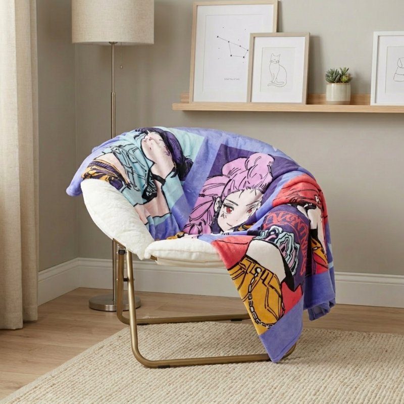Kids Silk Touch Blanket - KPOP Demon Hunters Huntirx Trio, Purple, 62 x 90 Inches